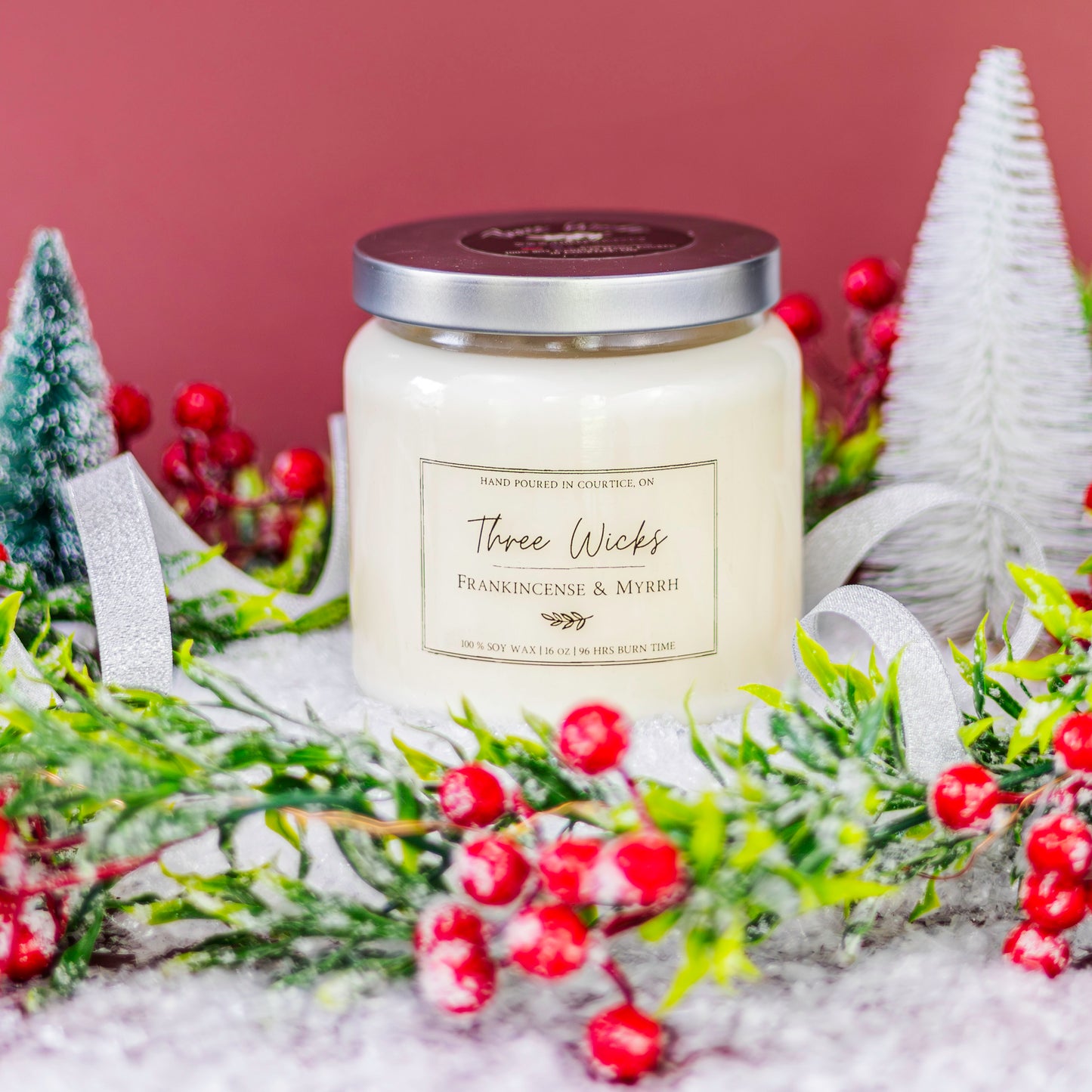 16 oz Traditional Jar Wood Wick - Holiday Scents