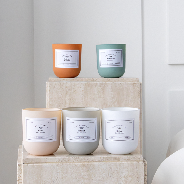 Our spa collection of five new scents and vessels