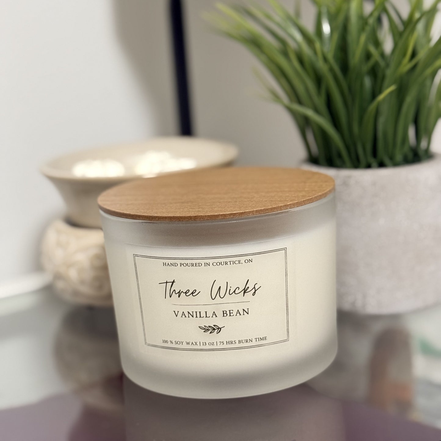 13 oz Soy Candles - Frosted Jar Wood Wick | Signature Scents