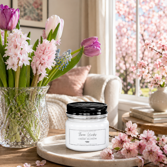 Spring Scented Candles 6 oz | Soy Candles in Mason Jar