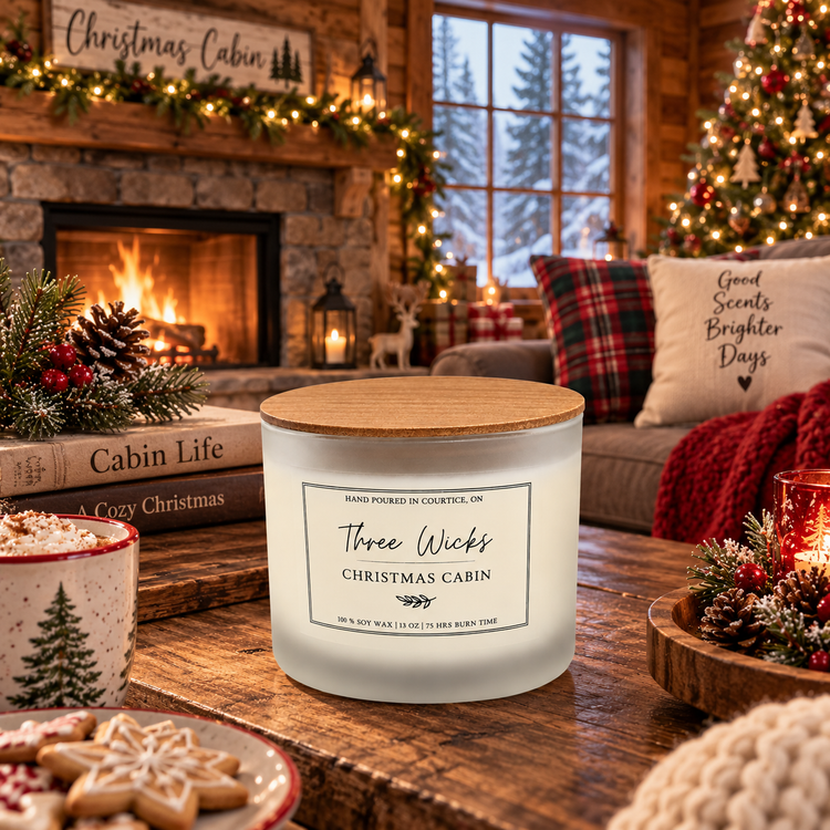 13 oz Cotton Wick Soy Candle - Holiday Scents | Frosted Jar