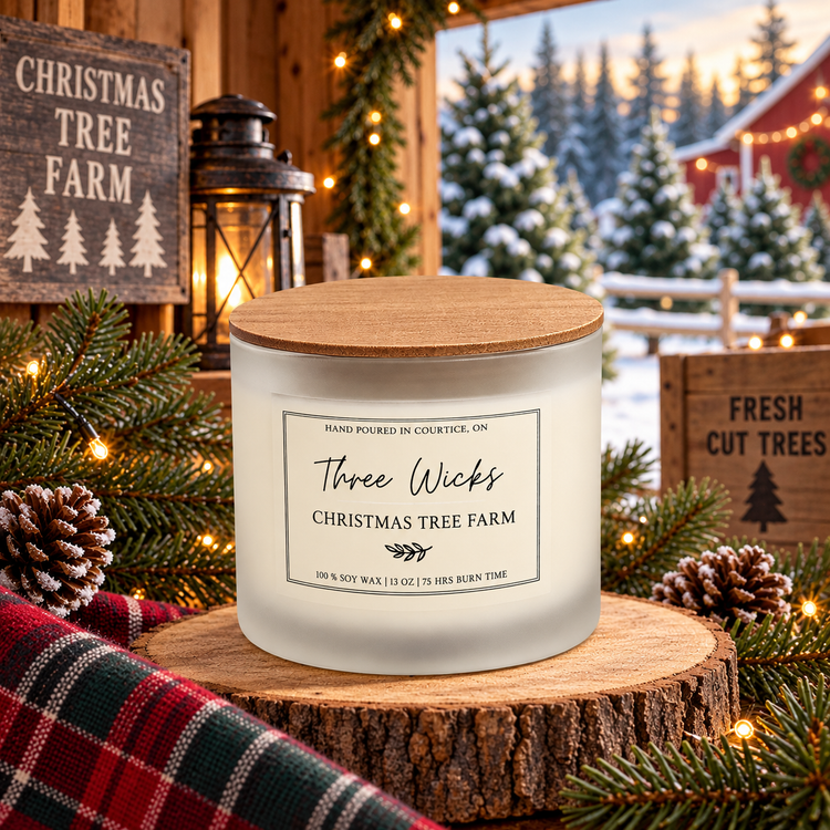 13 oz Cotton Wick Soy Candle - Holiday Scents | Frosted Jar