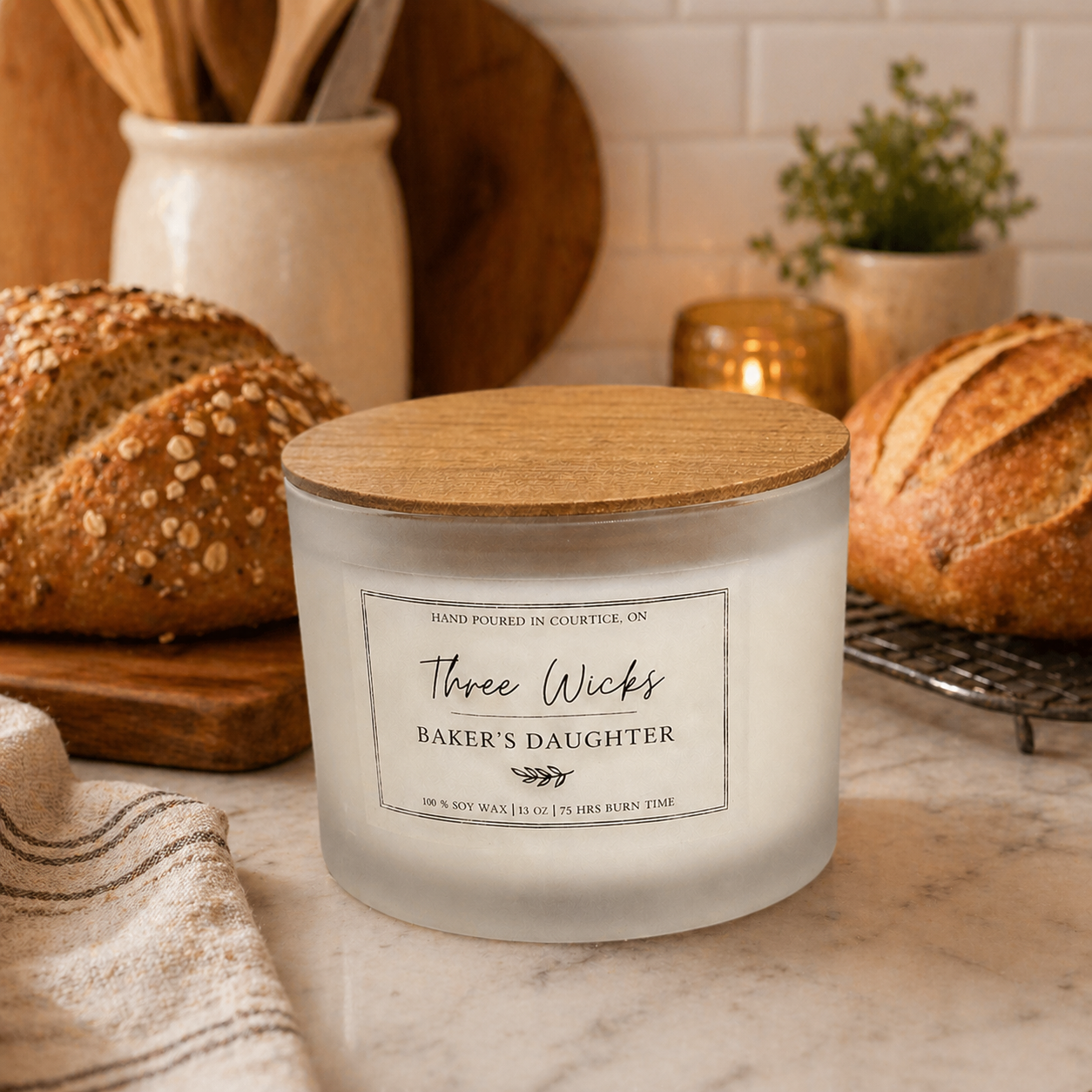 13 oz Soy Candles - Frosted Jar Cotton Wick | Fall Scents