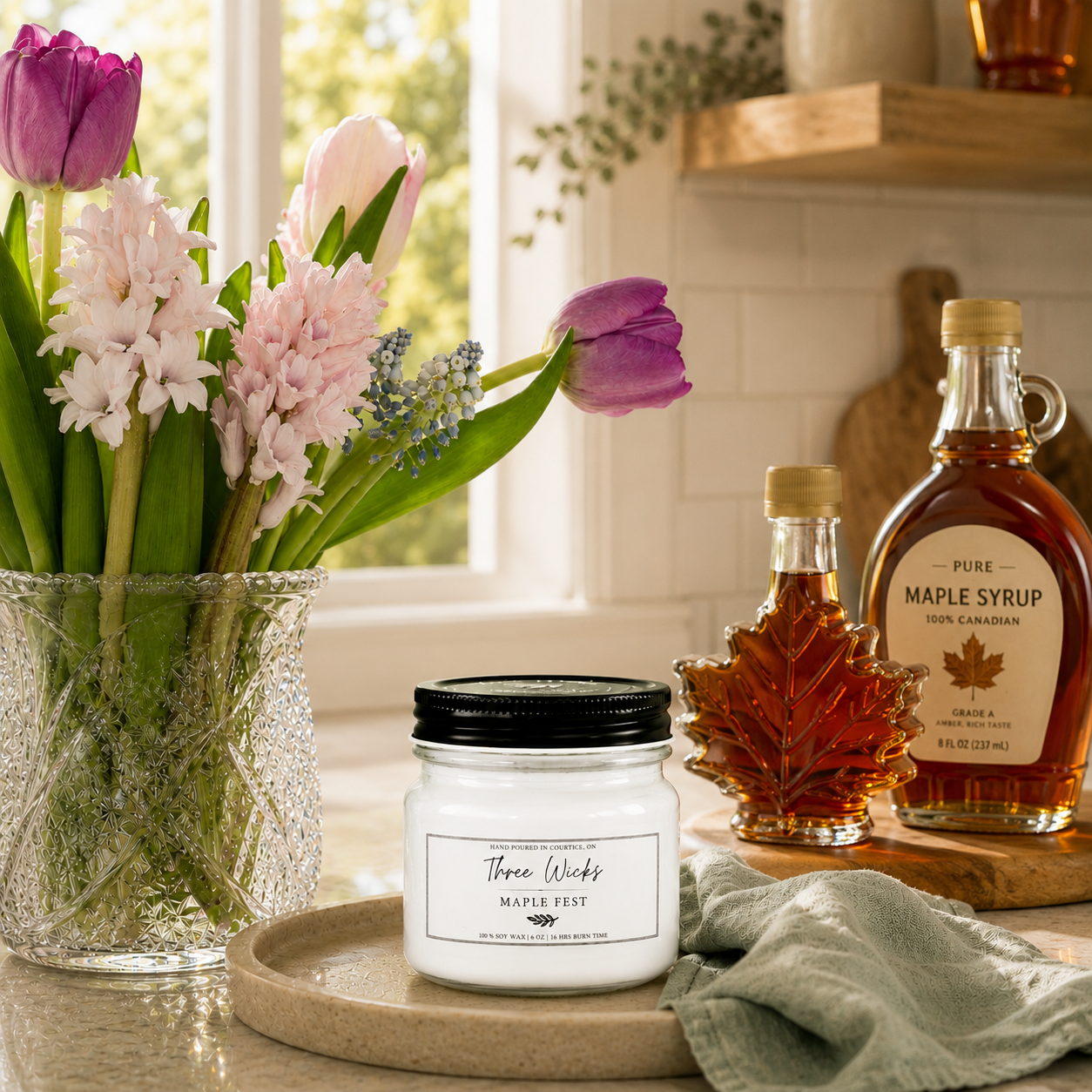 Spring Scented Candles 6 oz | Soy Candles in Mason Jar