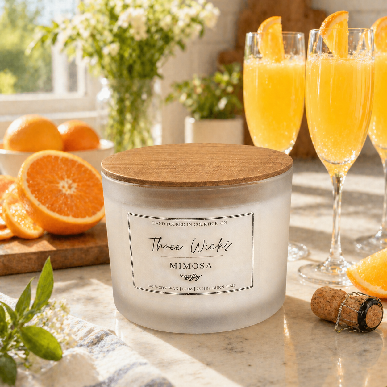 13 oz Cotton Wick Soy Candle - Summer Scents | Frosted Jar