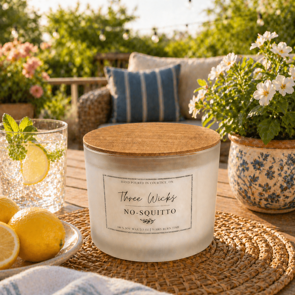 13 oz Cotton Wick Soy Candle - Summer Scents | Frosted Jar