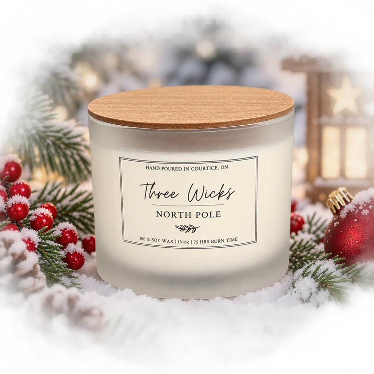 13 oz Cotton Wick Soy Candle - Holiday Scents | Frosted Jar