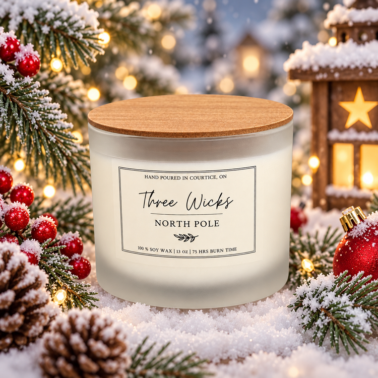 13 oz Cotton Wick Soy Candle - Holiday Scents | Frosted Jar
