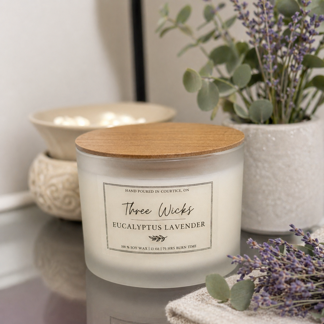 13 oz Soy Candles - Frosted Jar Cotton Wick | Signature Scents