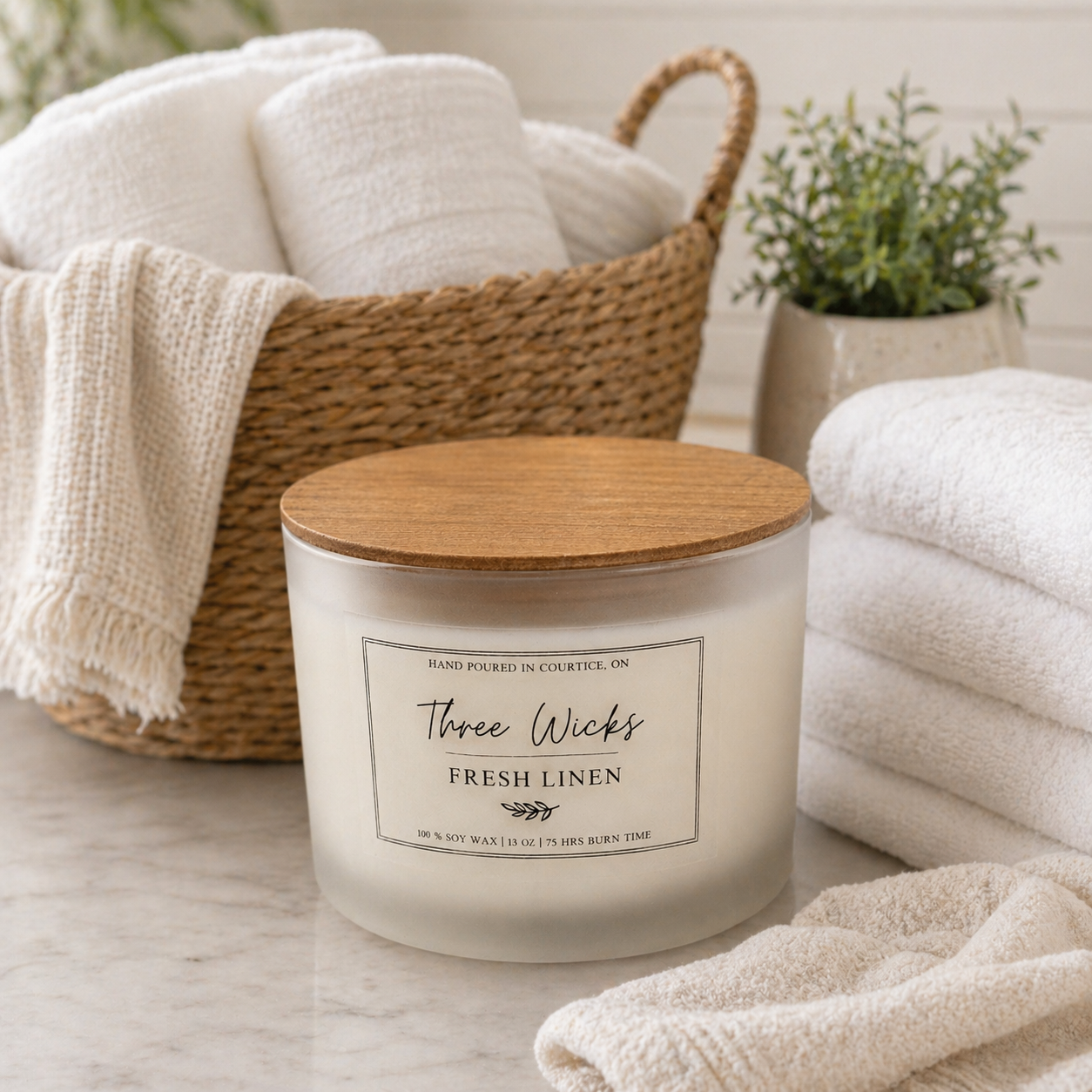 13 oz Soy Candles - Frosted Jar Cotton Wick | Signature Scents
