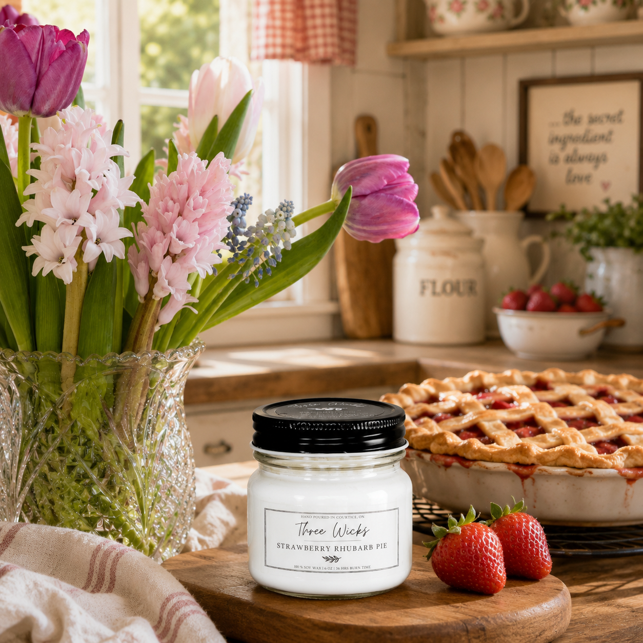 Spring Scented Candles 6 oz | Soy Candles in Mason Jar