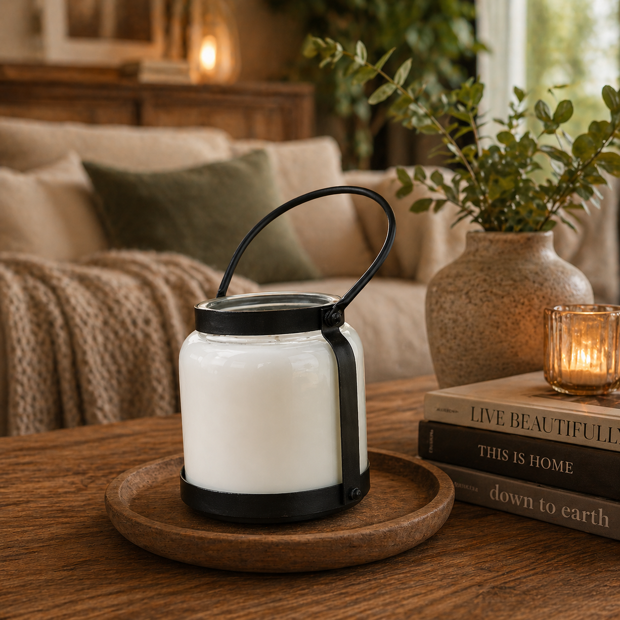 66 oz Lantern Candle | 4-Wick Soy Candle in Signature Scents | 396 Hour Burn