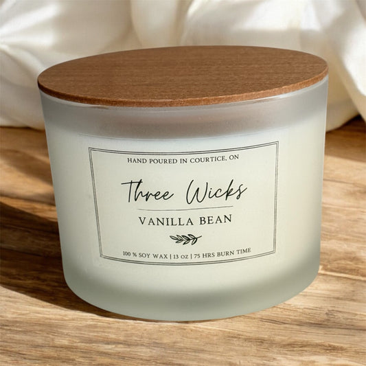 13 oz Soy Candles - Frosted Jar Wood Wick | Signature Scents