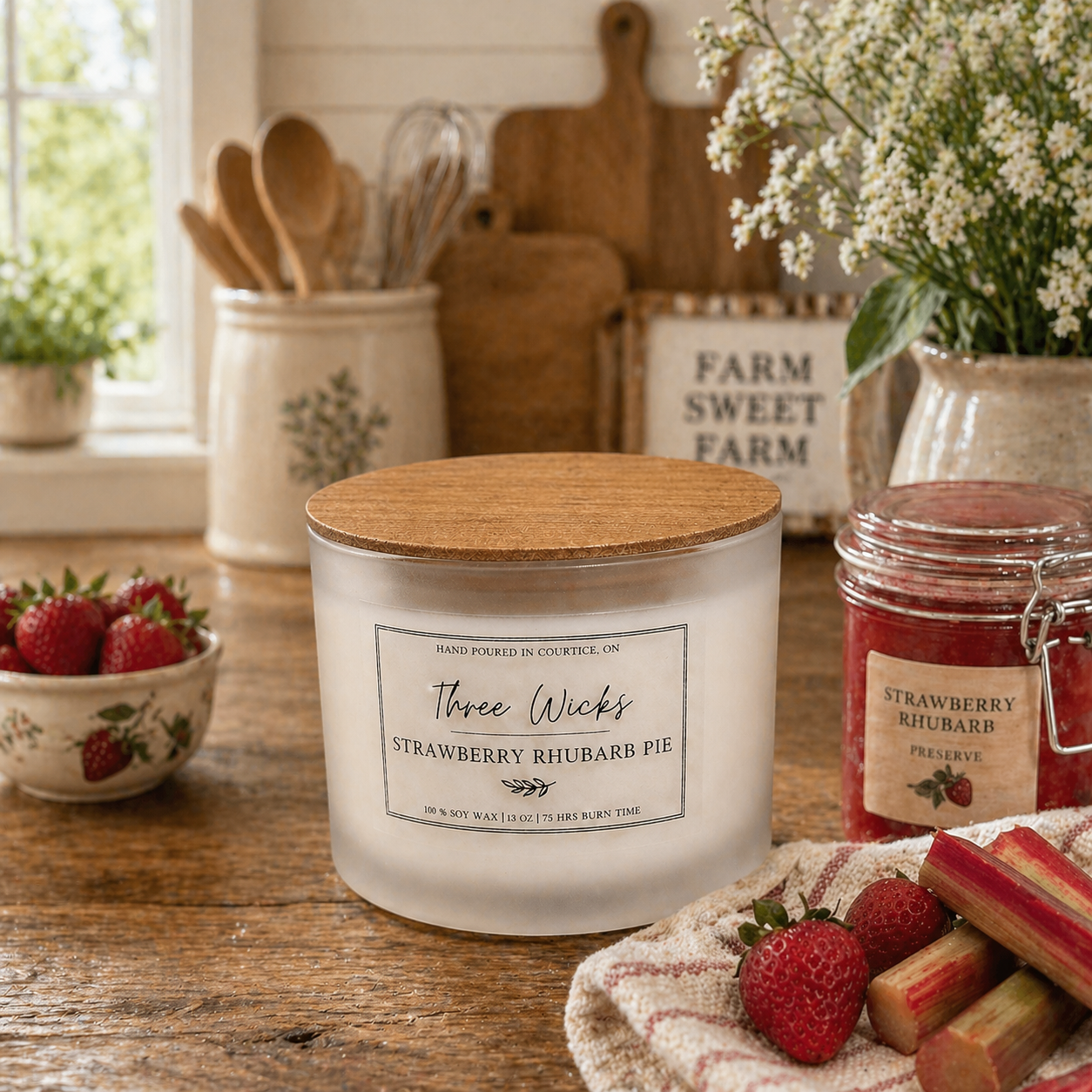 Smells like a fresh baked strawberry rhubarb pie right out of the oven