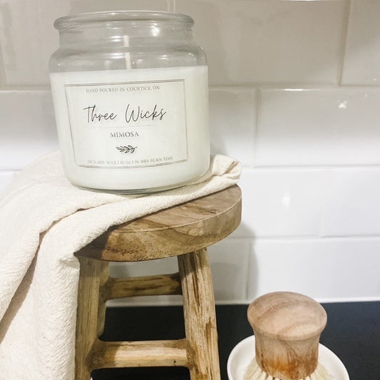 Scented soy  candle in mimosa 16 oz vessel