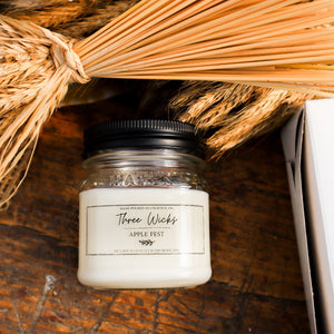 Scented candle made of soy in 6 oz vessel in Apple Fest from our Fall Colllection