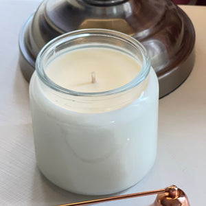 Top view of our 16 oz scented candle from our signature collection 