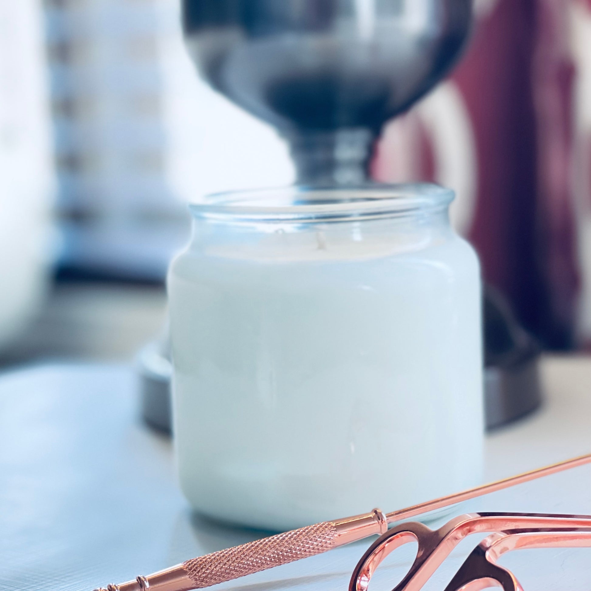 Scented soy  candle in mimosa 16 oz vessel