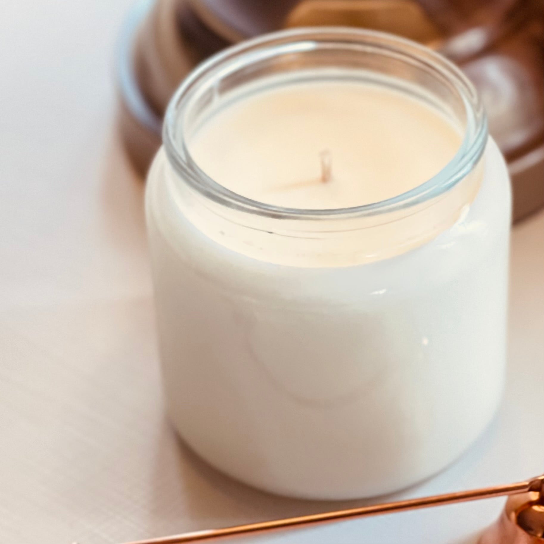 Scented soy  candle in mimosa 16 oz vessel