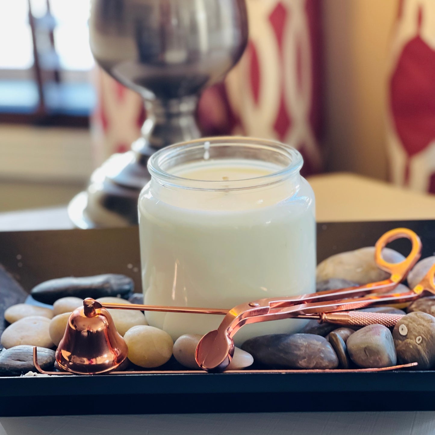 Scented soy  candle in mimosa 16 oz vessel 